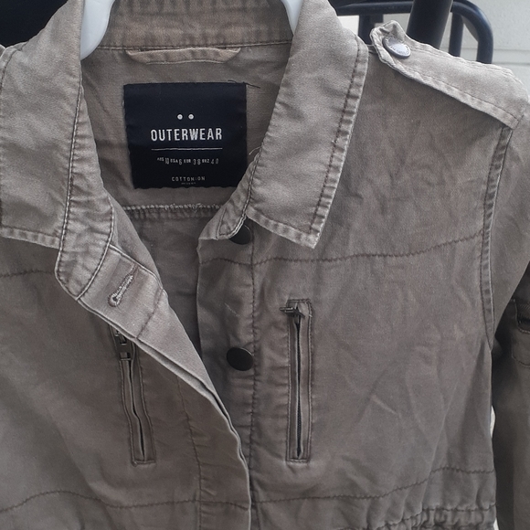 US Cotton On Utility Jacket sz 6 grunge Coat - Picture 2 of 9